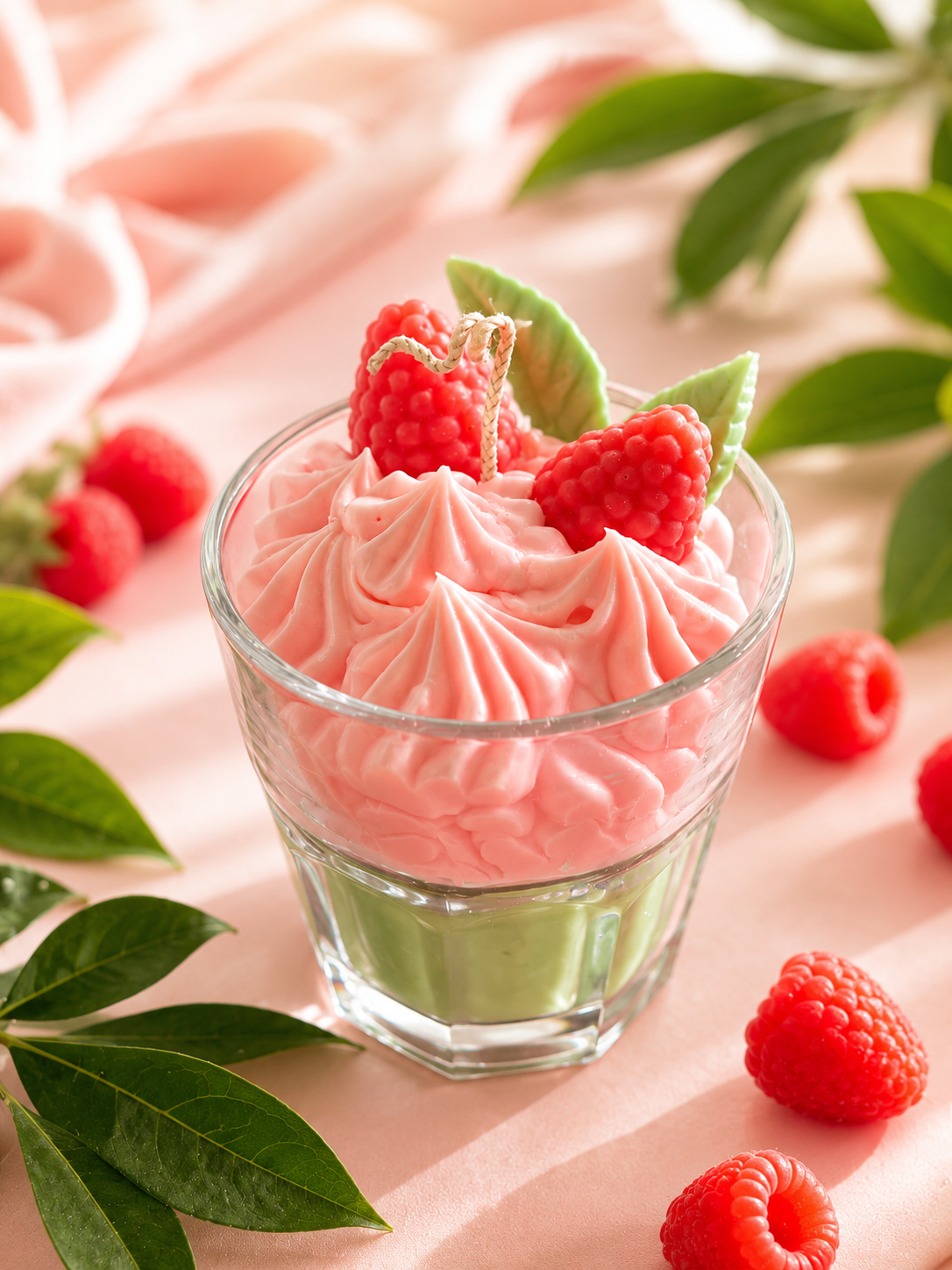 Raspberry scentend candle