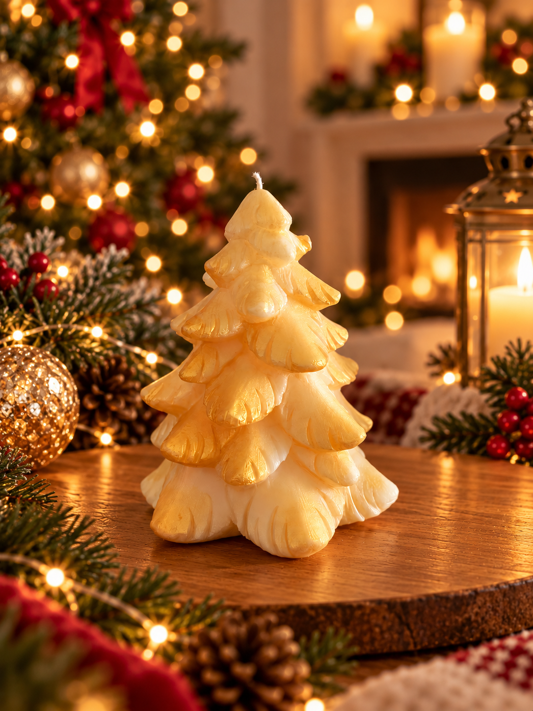 Gold white christmas tree